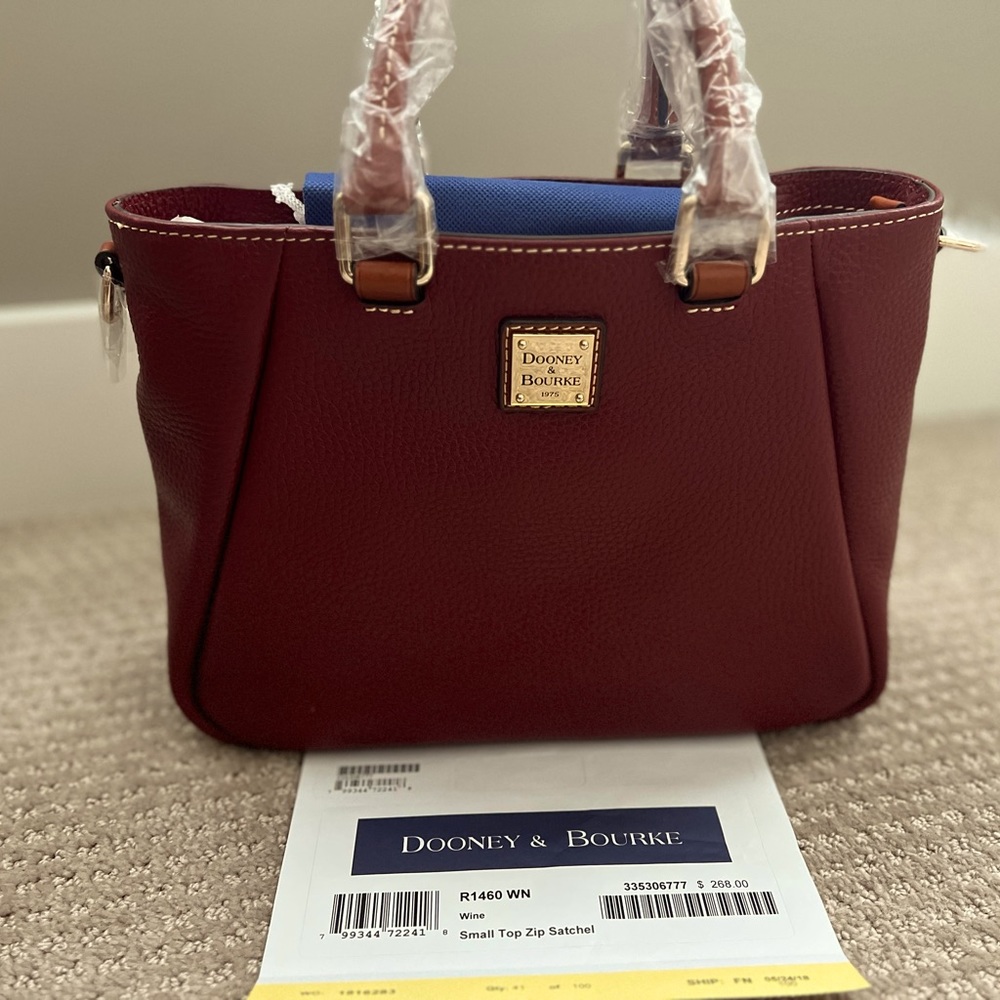 Dooney & Bourke wine colored leather satchel